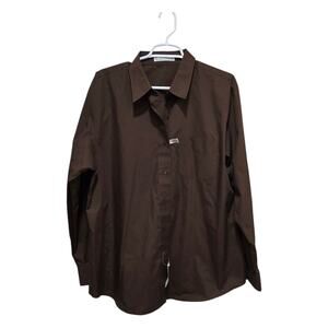NWT Foxcroft Wrinkle Free Career Shirt Brown Size 18 Plus